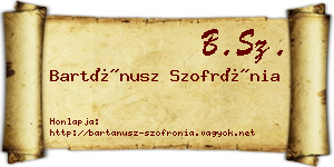 Bartánusz Szofrónia névjegykártya